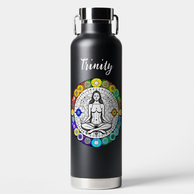 Seek Serenity  Meditation Spiritual Personalised Water Bottle (Front)