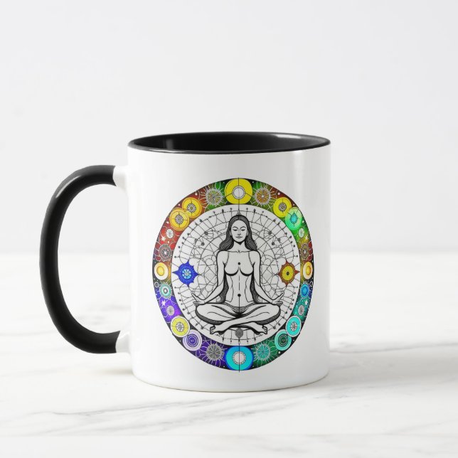 Seek Serenity  Meditation Yoga Spiritual Mug (Left)