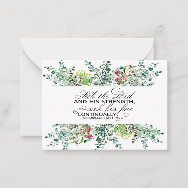 Seek the Lord greenery frame scripture Card (Front)