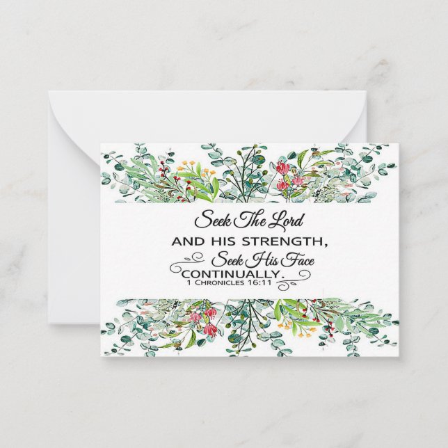Seek the Lord greenery frame scripture Card (Front)