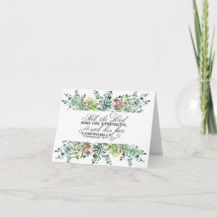 Seek the Lord greenery frame scripture Note Card