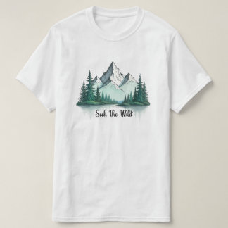 Seek The Wild" Mountain Landscape T-Shirt |