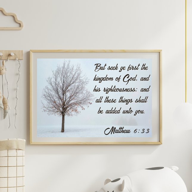 Seek Ye First the Kingdom Winter Tree Landscape Poster (Seek Ye First the Kingdom Winter Tree Landscape Poster
)