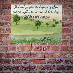 Seek Ye First the Kingdom Winter Tree Landscape Poster