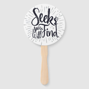 Seek & You Will Find Gospel Sayings Scripture Art Hand Fan