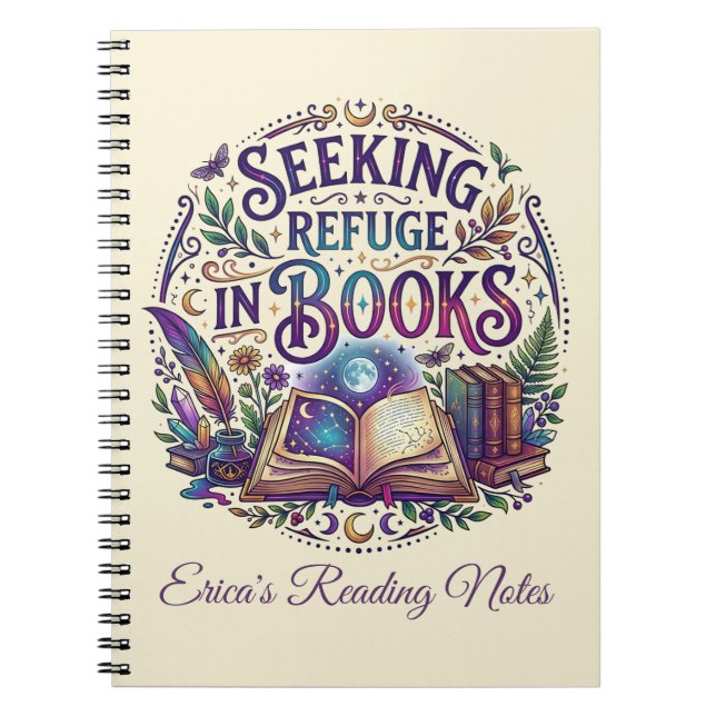 Seeking Refuge in Books Whimsical Celestial (Front)