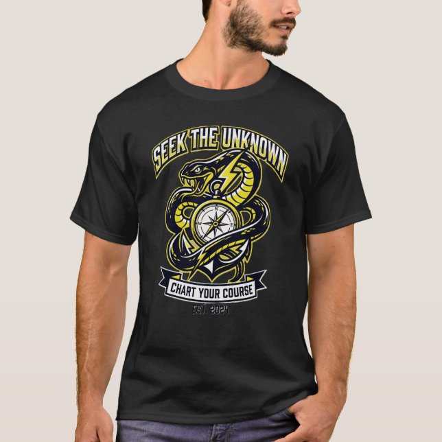 SeekThe Unknown Shirt Adventure Compass & Treasure (Front)