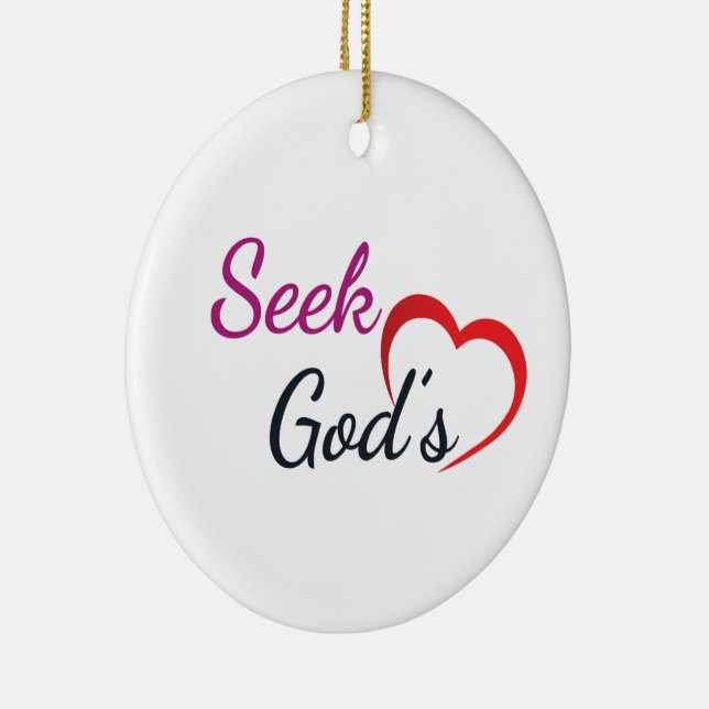 Seel God's Heart - Round  Ceramic Ornament (Right)
