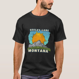 Seeley Lake Montana Mountain Sun Scenery T-Shirt