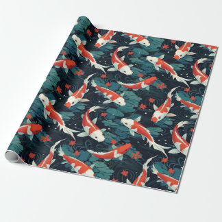 Seemless koi fish pattern wrapping paper