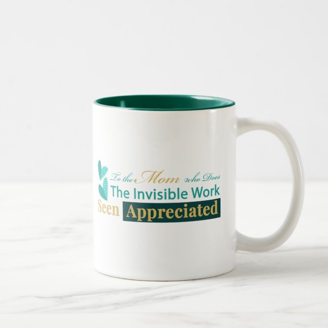 "Seen & Appreciated" Mum Quote White Mug (Right)