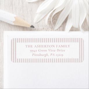 Seersucker pink white stripe simple preppy address return address label
