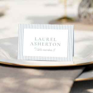 Seersucker stripe preppy baby shower place card
