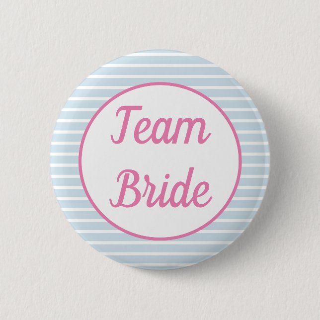 Seersucker Striped Team Bride Button (Front)