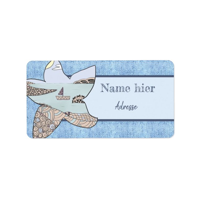 Seestern mit muster label (Front)