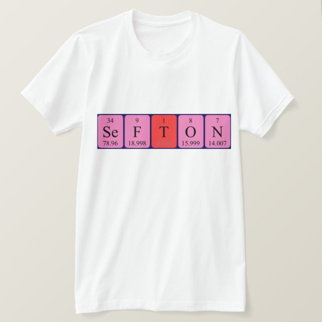 Sefton periodic table name shirt (Design Front)