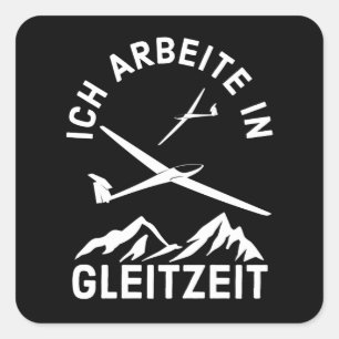 Segelflieger Pilot Gleitzeit Segelflugzeug Soaring Square Sticker