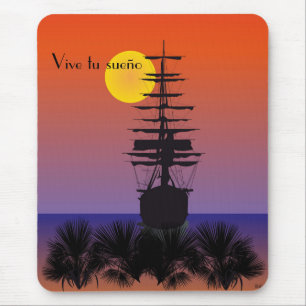 Segelschiff mit Sonnenaufgang Mauspad Mouse Pad