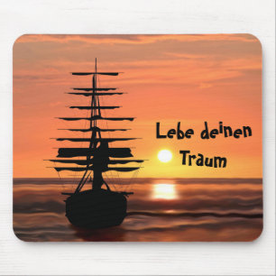 Segelschiff mit Sonnenaufgang Mauspad Mouse Pad