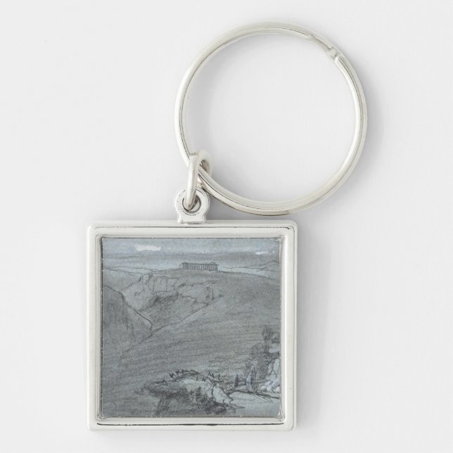 Segesta, from 'Views of Sicily' (chalk & gouache o Key Ring (Front)