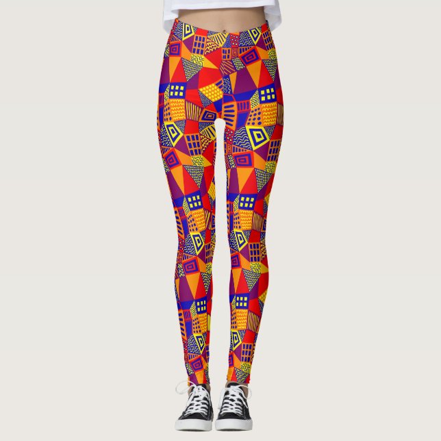 Segmented Abstract 070717 - Colours 01 Leggings (Front)