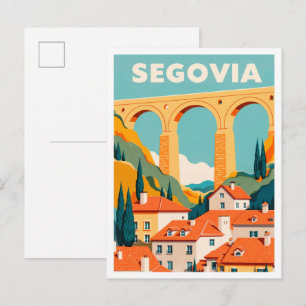 Segovia Spain Art vintage Travel Postcard