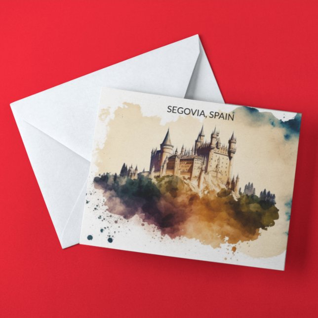 Segovia Spain Castle Painting Postcard (Spain Segovia Castle Postcard)