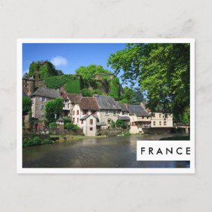 Segur-le-Chateau in France white frame postcard