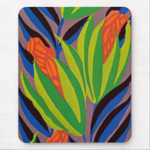 Seguy's Art Deco Tropical Flowers Mouse Pad