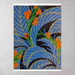 Seguy's Art Deco Tropical Night – Print<br><div class="desc">Eugène Alain Séguy, 1890-1985, was active predominantly in Paris between 1900 until the early 30s. From the turn of the 20th century through the 1920s, the French designer and author created a wondrous collection of colourful illustrations inspired by the natural world. His work was originally designed for textiles and wallpaper....</div>