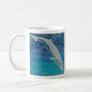 Sei Whale papercut painting - Falkland Islands Coffee Mug