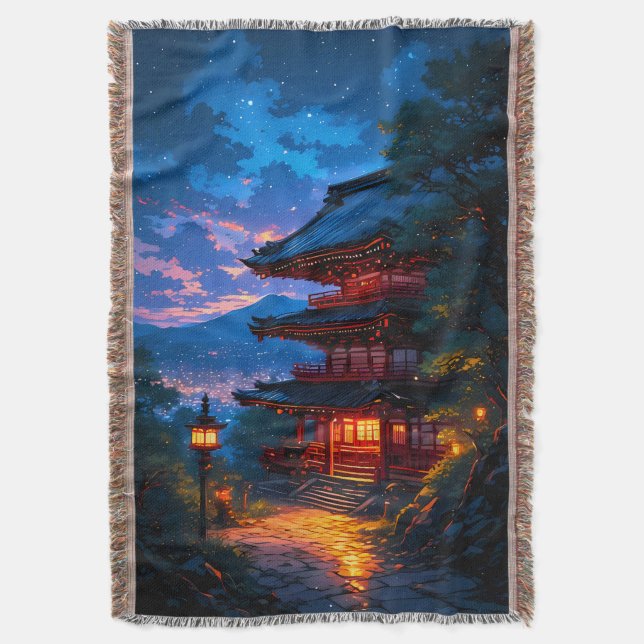 Seichi no Yoru (Sacred Night) Throw Blanket (Front Vertical)