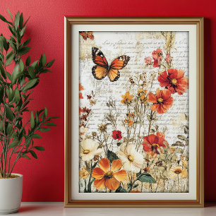 Seidenpapier Decoupage Herbst Wildblumen Var01 Tissue Paper