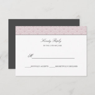 Seigaiha   Dusty Rose Japanese wave wedding rsvp