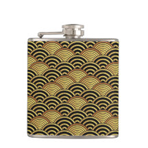 Seigaiha Japanese Wave Gold Rainbow Pattern
