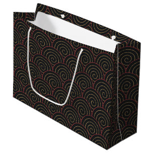 Seigaiha Japanese Wave Large Gift Bag