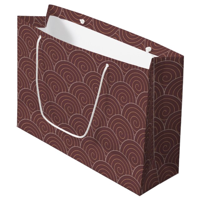 Seigaiha Japanese Wave Large Gift Bag (Front Angled)