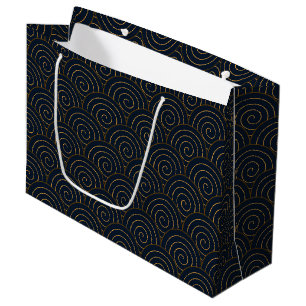 Seigaiha Japanese Wave Large Gift Bag