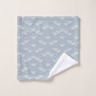 Seigaiha Ocean Waves Japanese Blue Pattern Wash Cloth