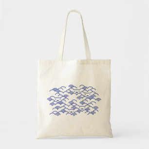 SEIGAIHA of Polar Bear (navy blue) Tote Bag
