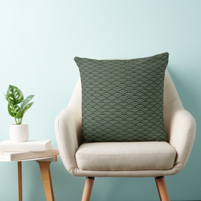 Seigaiha Pattern Throw Pillow (Chair)