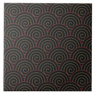 Seigaiha Seamless Pattern Ceramic Tile