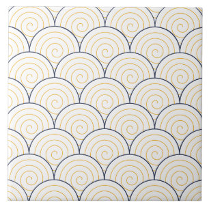 Seigaiha Seamless Pattern Ceramic Tile