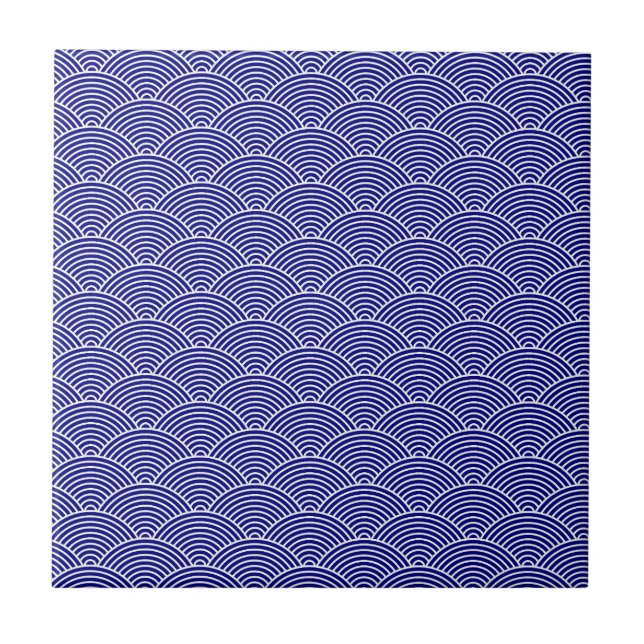 Seigaiha wave ceramic tile (Front)