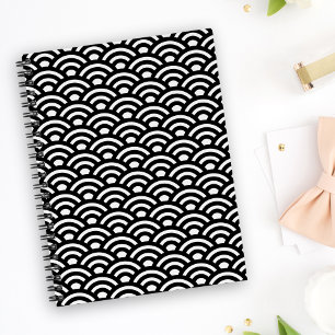 Seigaiha, Waves, Japanese, Black and White Planner