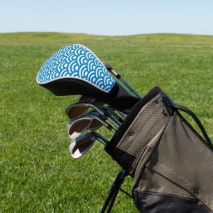 Seigaiha, Waves, Japanese, Blue and White Golf Head Cover