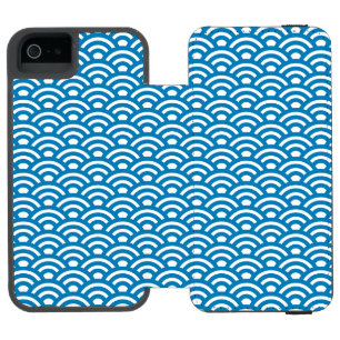 Seigaiha, Waves, Japanese, Blue and White Incipio Watson™ iPhone 5 Wallet Case