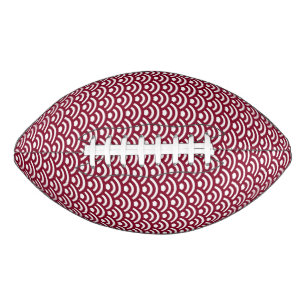 Seigaiha, Waves, Japanese, Burgundy and White Football