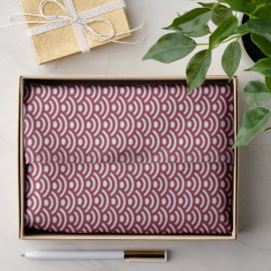Seigaiha, Waves, Japanese, Burgundy and White Tissue Paper