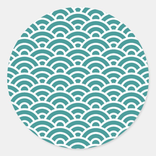 SEIHEKI 168 Seigaiha Waves - Energetic Ver.  Classic Round Sticker (Front)